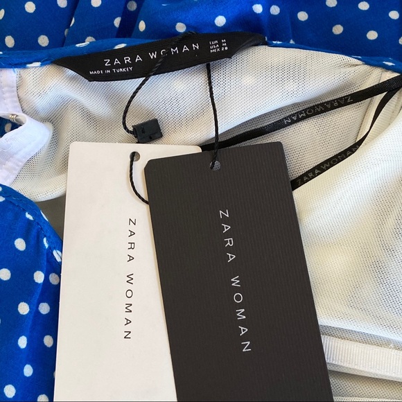 Zara Off The Shoulder Polka Dot Top M - Picture 13 of 15